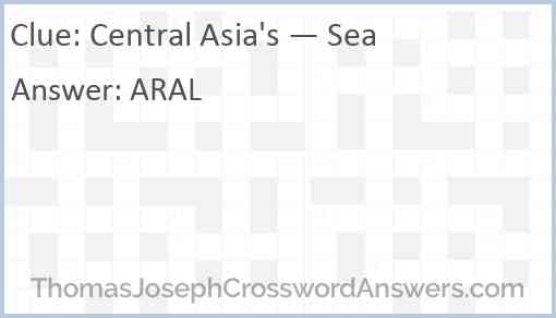 Central Asia’s — Sea Answer