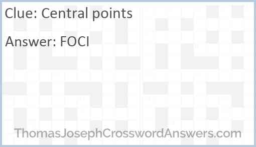 Central points Answer