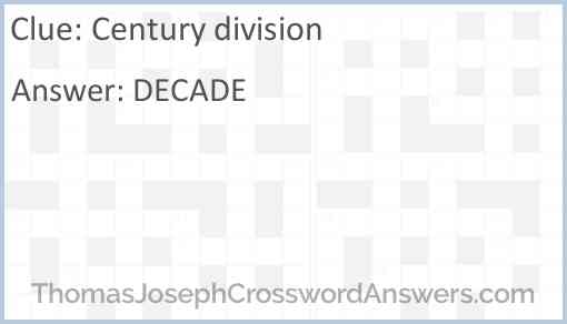 Century division Answer