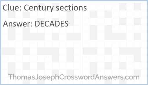 Century sections Answer