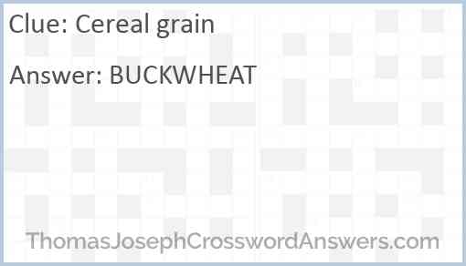 Cereal grain Answer