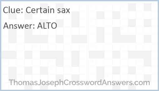Certain sax Answer
