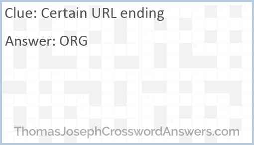Certain URL ending Answer