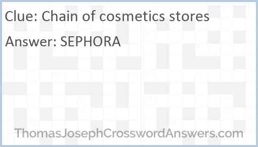 Chain of cosmetics stores Answer