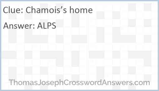 Chamois’s home Answer