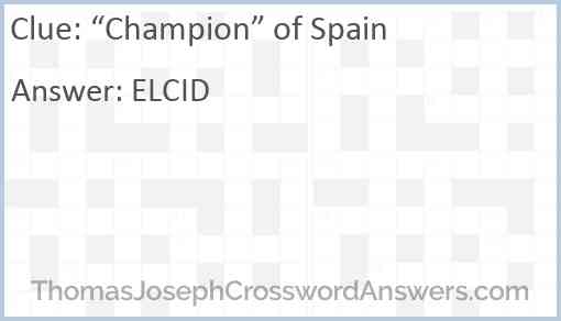 “Champion” of Spain Answer