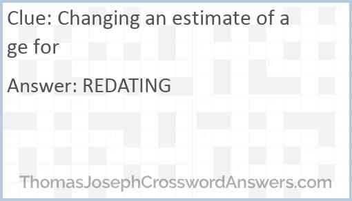 Changing an estimate of age for Answer