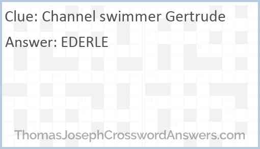 Channel swimmer Gertrude Answer
