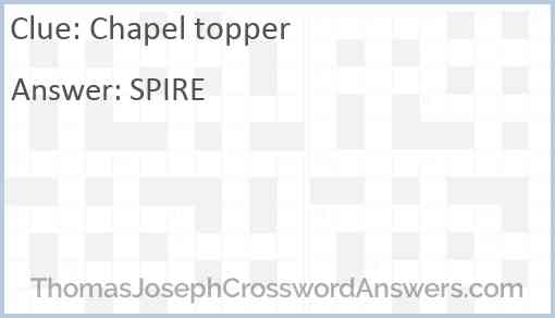 Chapel topper Answer