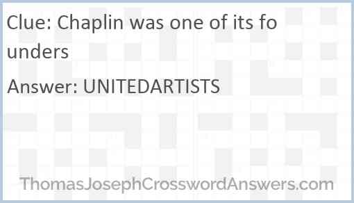 Chaplin was one of its founders Answer