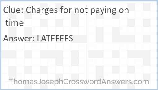 Charges for not paying on time Answer