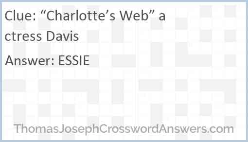 Charlotte s Web actress Davis crossword clue