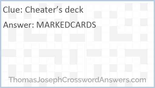 Cheater’s deck Answer