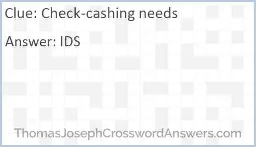 Check-cashing needs Answer