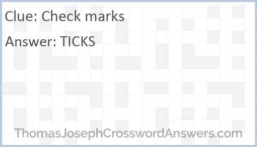 Check marks Answer
