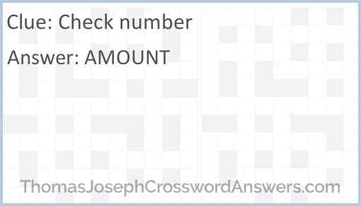 Check number Answer