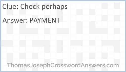 Check perhaps Answer