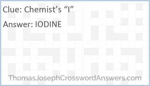 Chemist’s “I” Answer