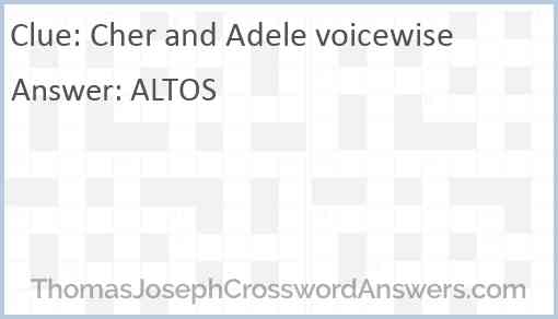 Cher and Adele voicewise Answer