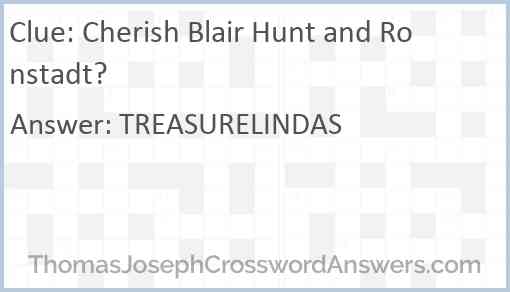 Cherish Blair Hunt and Ronstadt? Answer