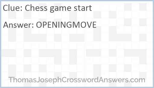 Chess game start Answer