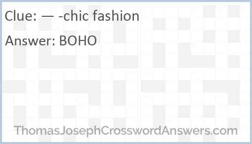 — -chic fashion Answer