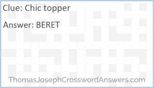 Chic topper Answer