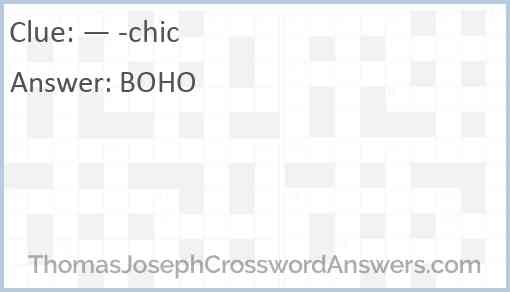 “— chic!” Answer