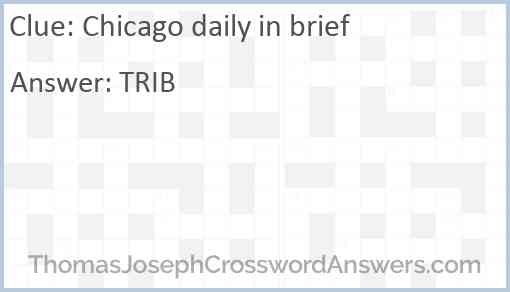 Chicago daily in brief Answer