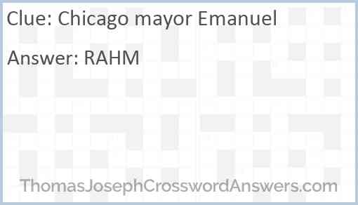 Chicago mayor — Emanuel Answer