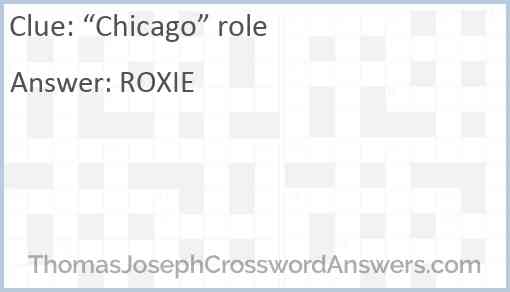 “Chicago” role Answer