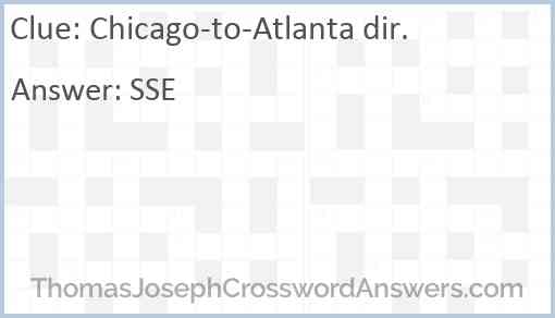 Chicago-to-Atlanta dir. Answer