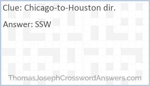 Chicago-to-Houston dir. Answer