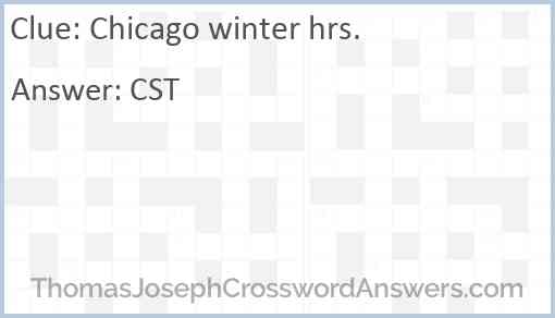 Chicago winter hrs. Answer