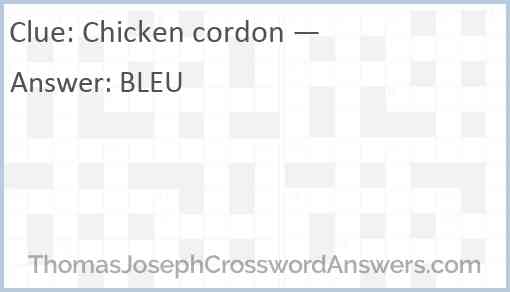 Chicken cordon — Answer