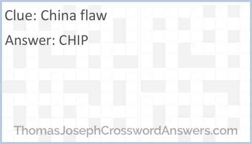 China flaw Answer