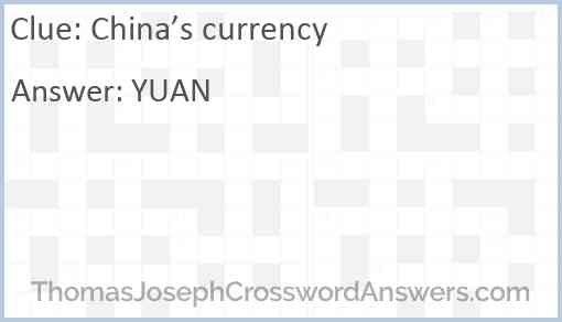 China’s currency Answer