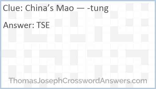 China’s Mao — -tung Answer