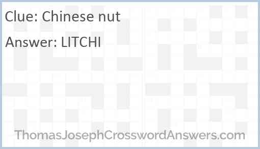 Chinese nut Answer