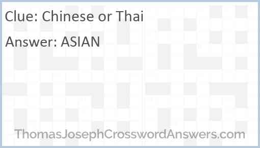 Chinese or Thai Answer