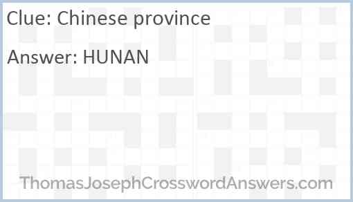 Chinese province Answer