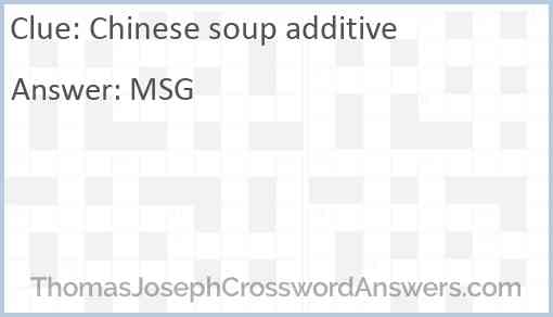 Chinese soup additive Answer