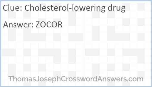Cholesterol-lowering drug Answer