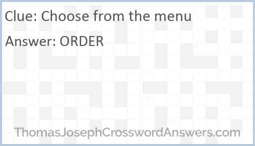 Choose from the menu Answer