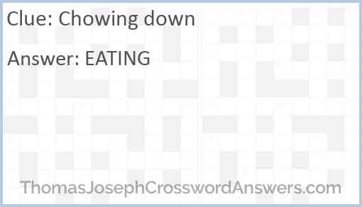 Chowing down Answer
