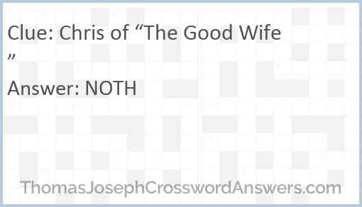 Chris of “The Good Wife” Answer