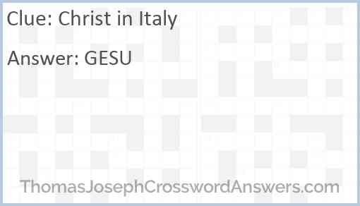 Christ in Italy Answer