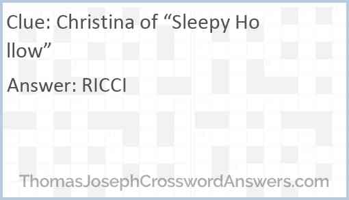 Christina of “Sleepy Hollow” Answer