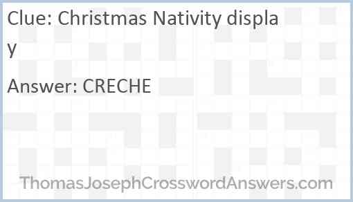 Christmas Nativity display Answer