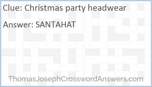 Christmas party headwear Answer